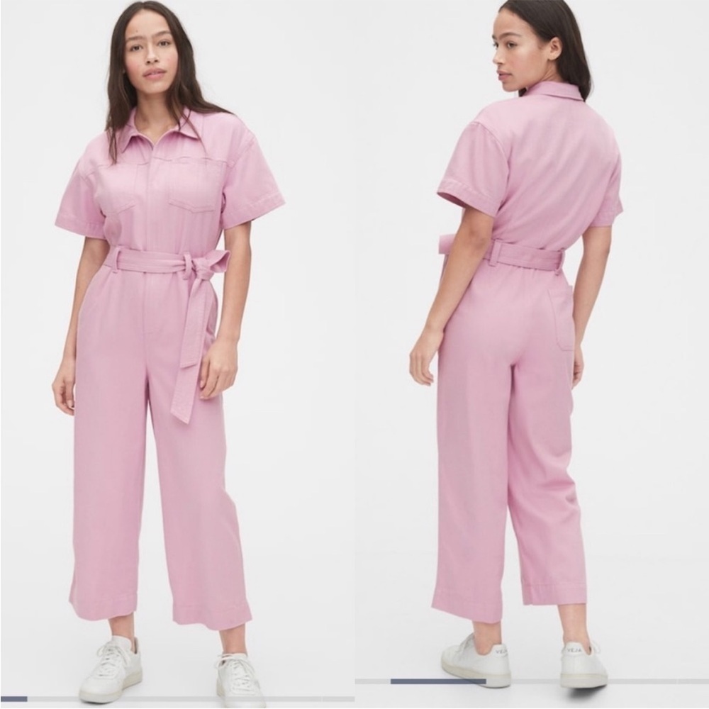 NWT‎ GAP utility tie jumpsuit in fragrant lilac size 2